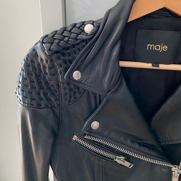Fall for the iconic Maje leather jacket  Elegance,boldness,and comfort combined! - Picture 4 of 7